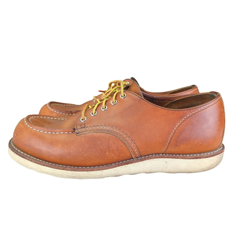 Red Wing Shoes Moc‎ Toe Oxfords 8092 Mens 11 D Work Leather Brown USA Casual Low